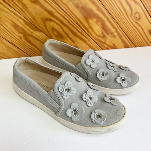 Cole Haan GrandPro Floral Applique Suede Slip On Sneakers - Picture 1 of 5